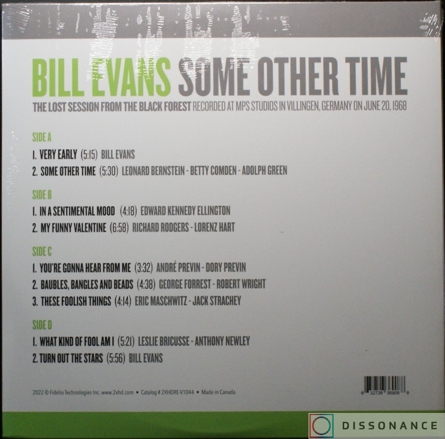Виниловая пластинка Bill Evans - Some Other Time (1968) - фото 1