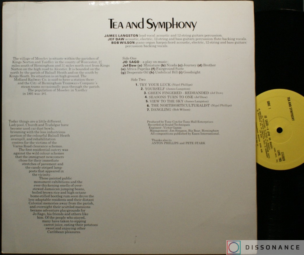 Виниловая пластинка Tea And Symphony - Jo Sago (1970) - фото 1