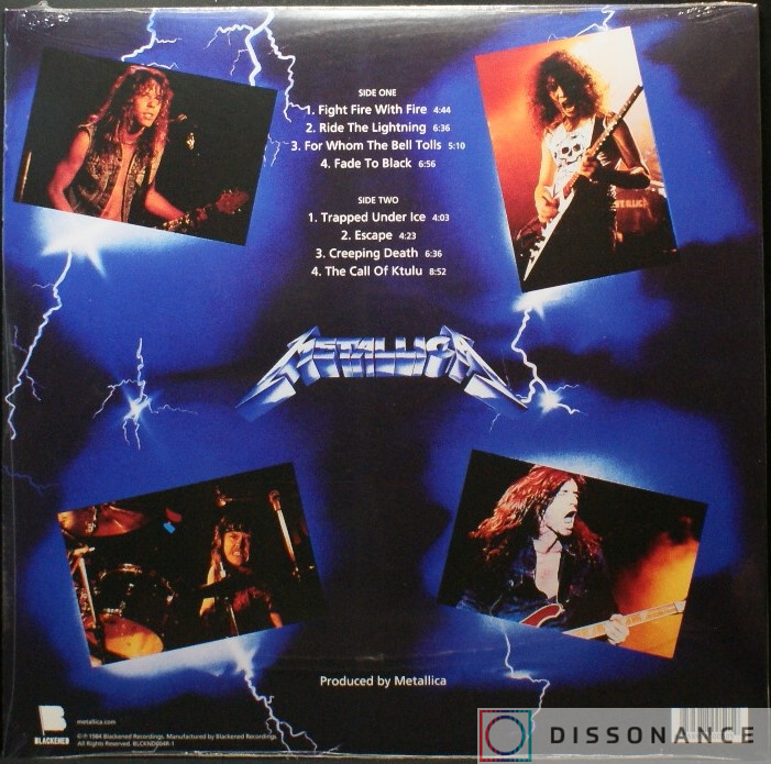 Виниловая пластинка Metallica - Ride The Lightning (1986) - фото 1