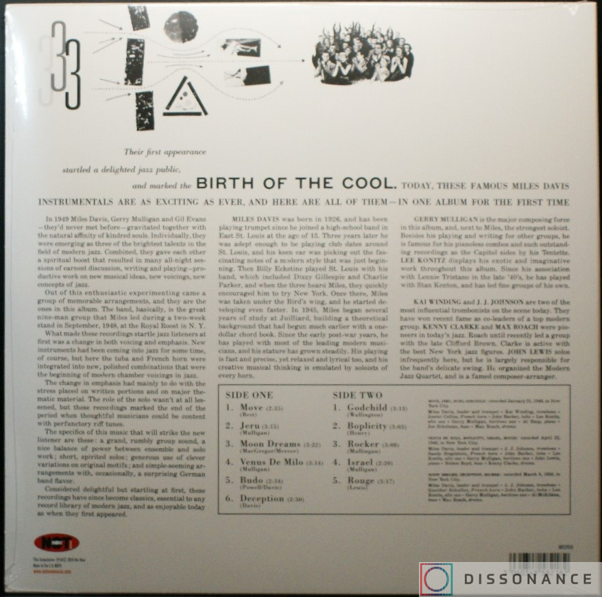 Виниловая пластинка Miles Davis - Birth Of The Cool (1957) - фото 1