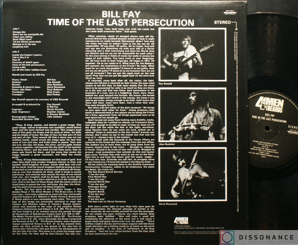Виниловая пластинка Bill Fay - Time Of The Last Persecution (1971) - фото 1