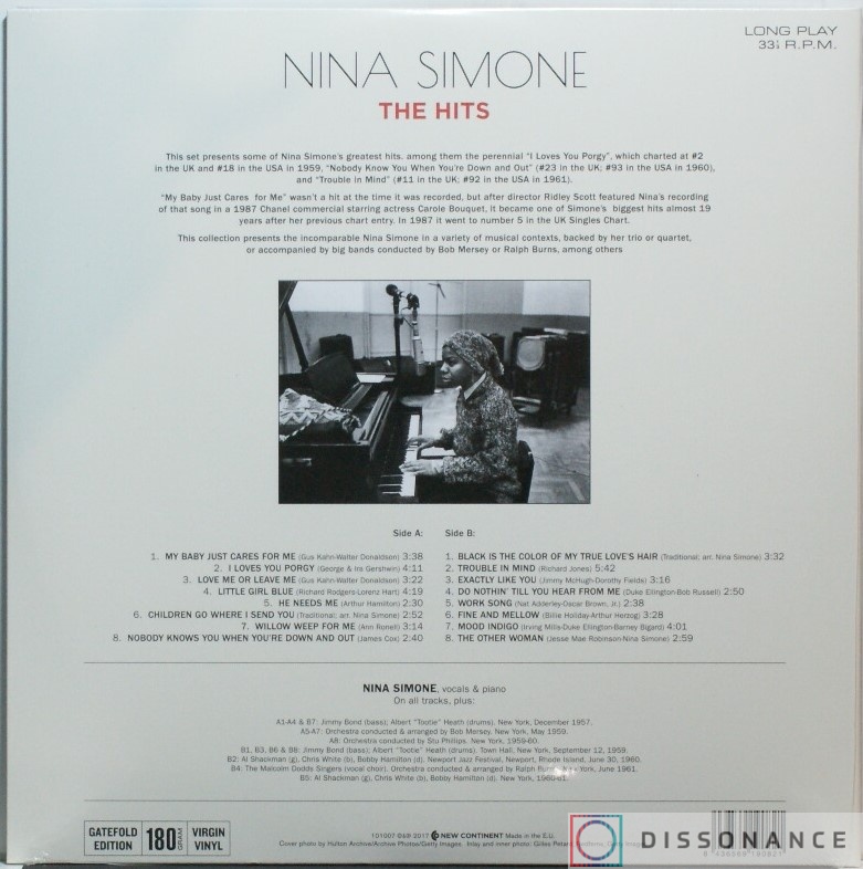 Виниловая пластинка Nina Simone - Nina Simone Hits (2017) - фото 1