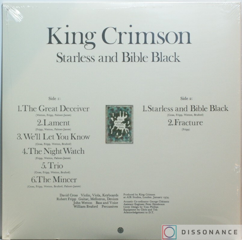 Виниловая пластинка King Crimson - Starless And Bible Black (1974) - фото 1