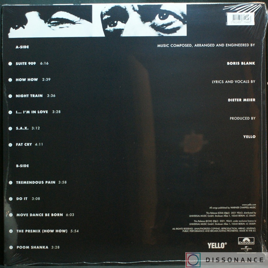 Виниловая пластинка Yello - Zebra (1994) - фото 1
