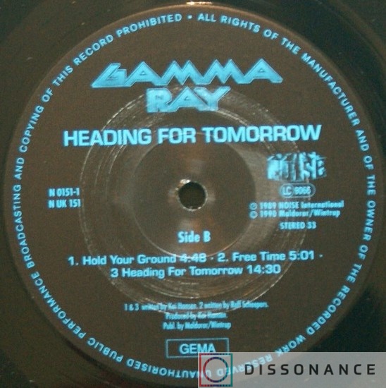 Виниловая пластинка Gamma Ray - Heading For Tomorrow (1990) - фото 2