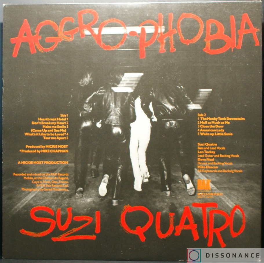 Виниловая пластинка Suzi Quatro - Aggrophobia (1976) - фото 2
