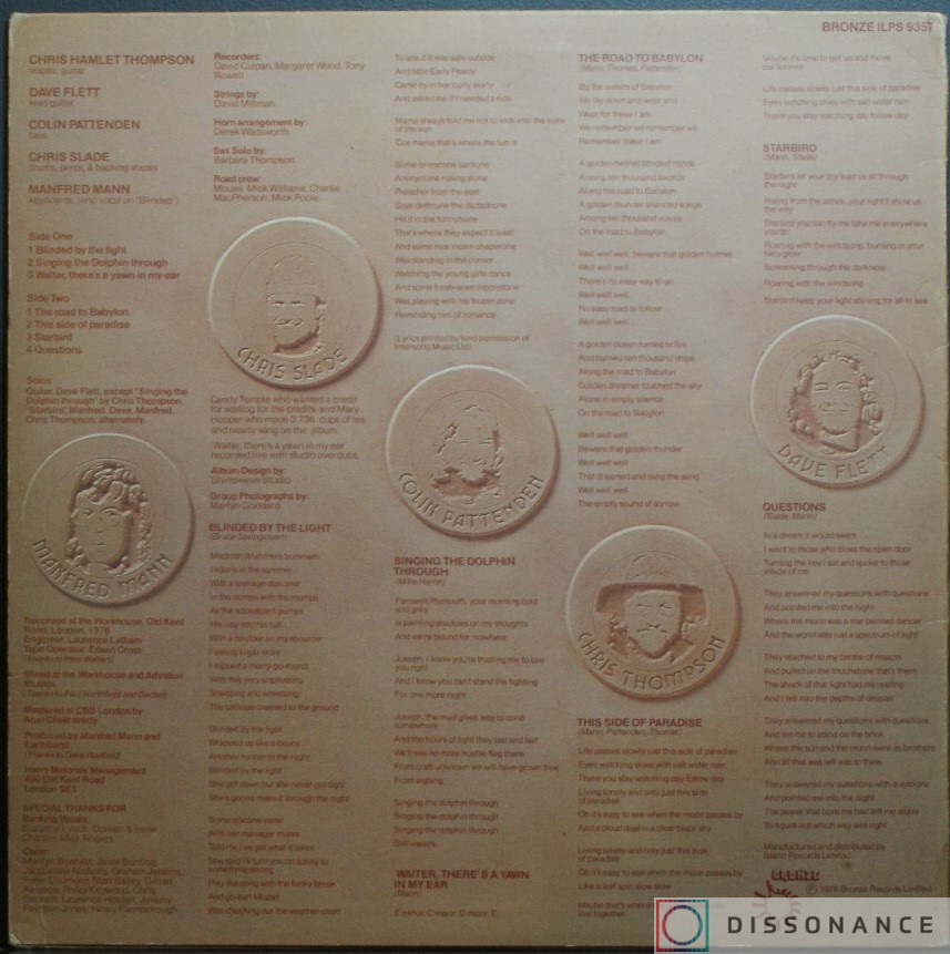 Виниловая пластинка Manfred Mann - Roaring Silence (1976) - фото 1