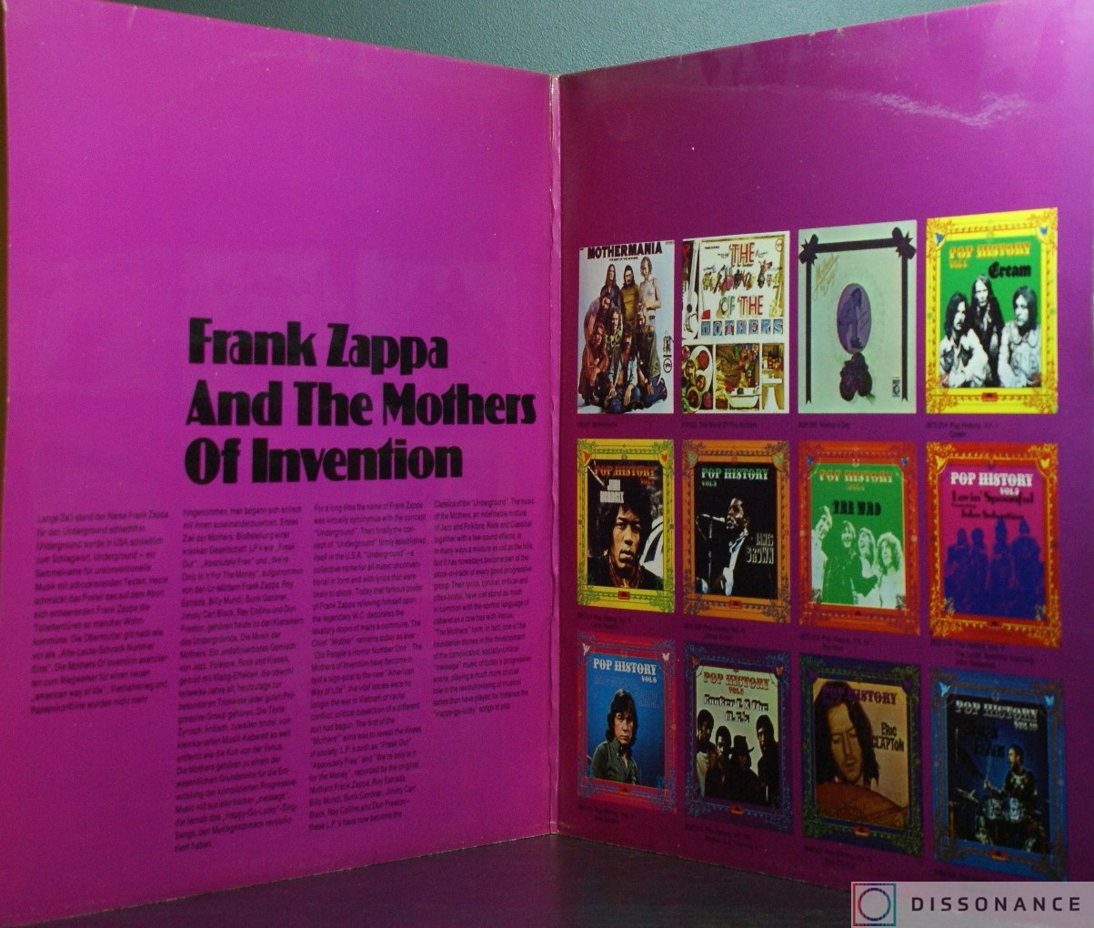 Виниловая пластинка Frank Zappa - Pop History (1971) - фото 2
