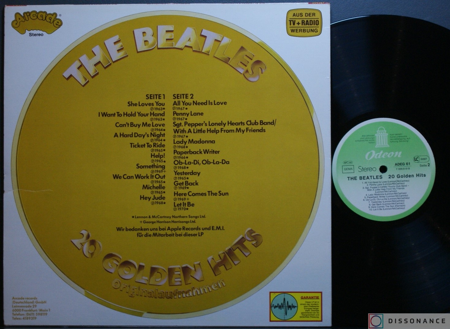 Виниловая пластинка Beatles - 20 Golden Hits (1979) - фото 1