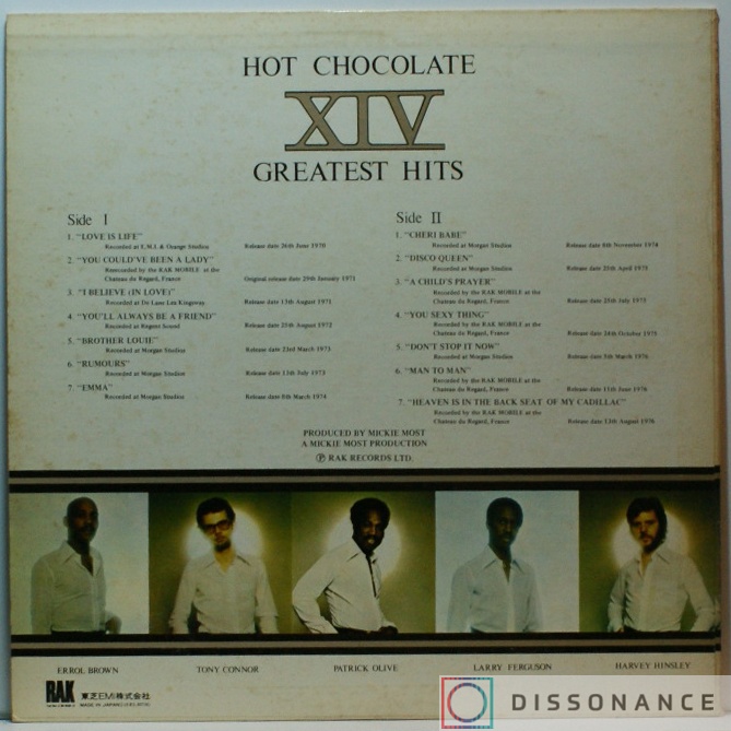 Виниловая пластинка Hot Chocolate - Hot Chocolate 15 Greatest Hits (1976) - фото 1
