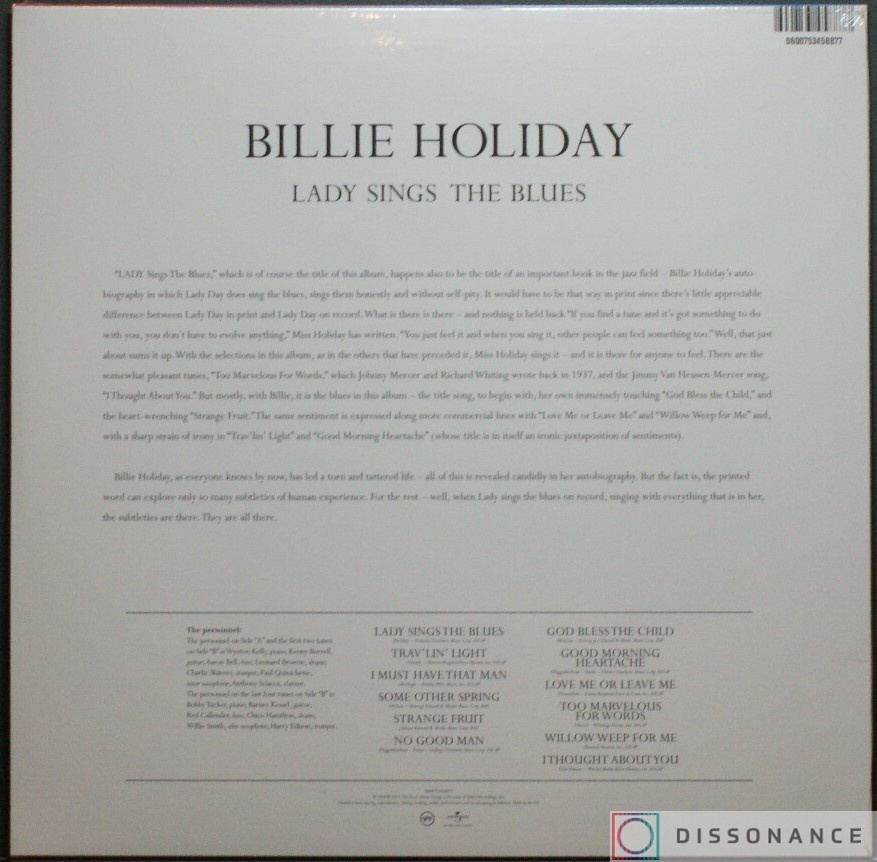 Виниловая пластинка Billie Holiday - Lady Sings The Blues (1956) - фото 1