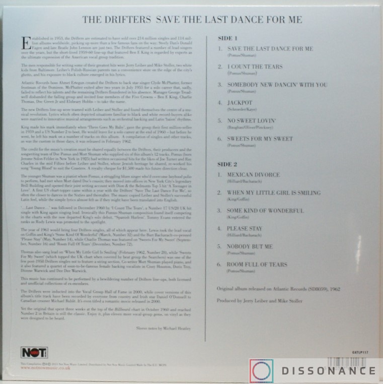 Виниловая пластинка Drifters - Save The Last Dance For Me (1962) - фото 1