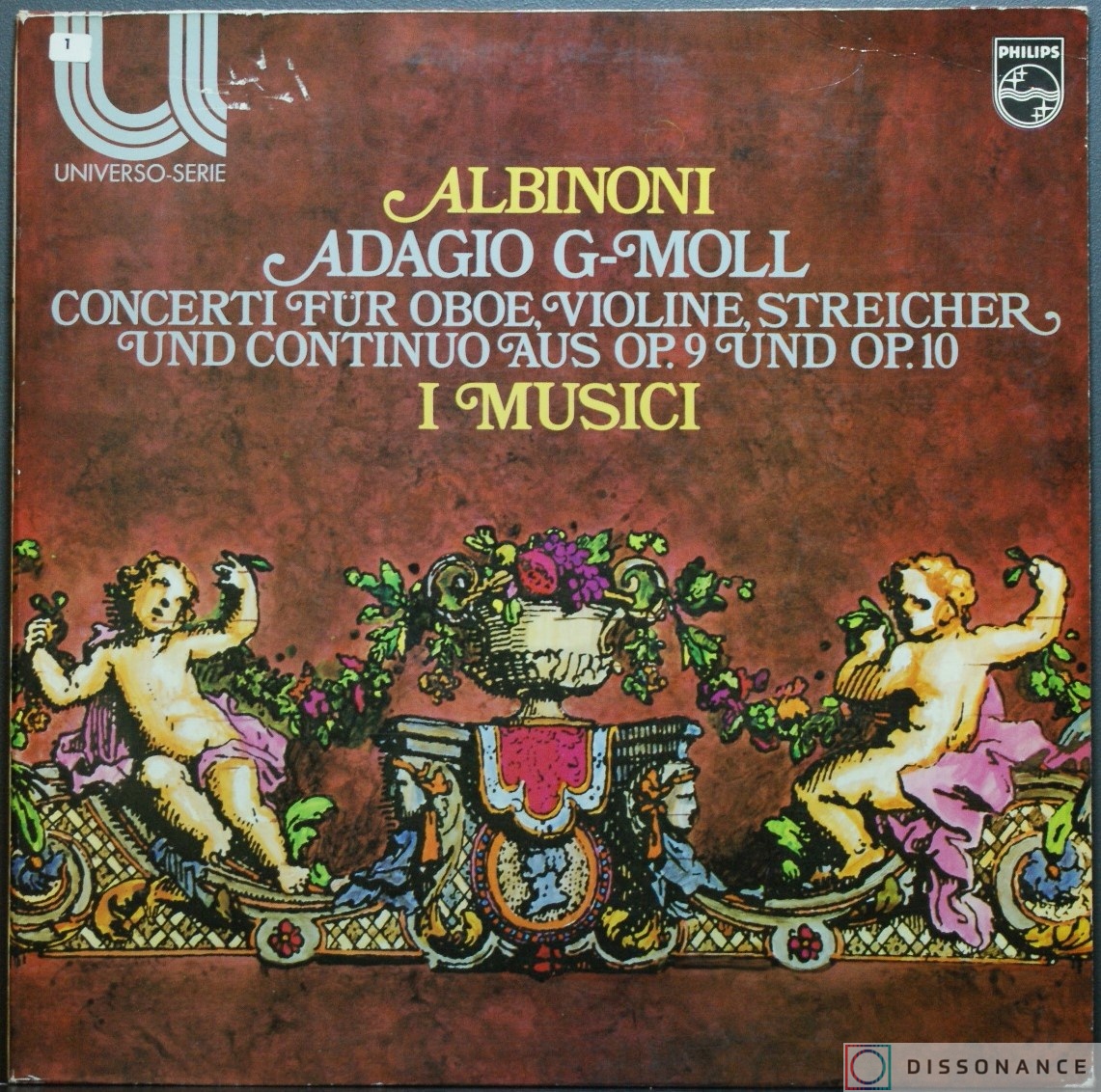 Виниловая пластинка Albinoni - Concerti Fur Oboe, Violine, Streicher Und Continuo Aus Op 9 Und Op. 10 (1970) - фото обложки