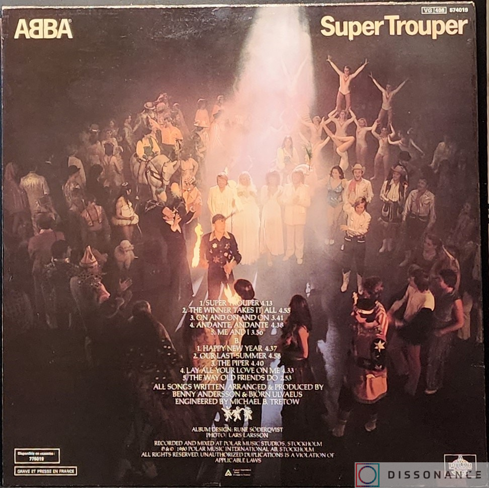 Виниловая пластинка Abba - Super Trouper (1980) - фото 1