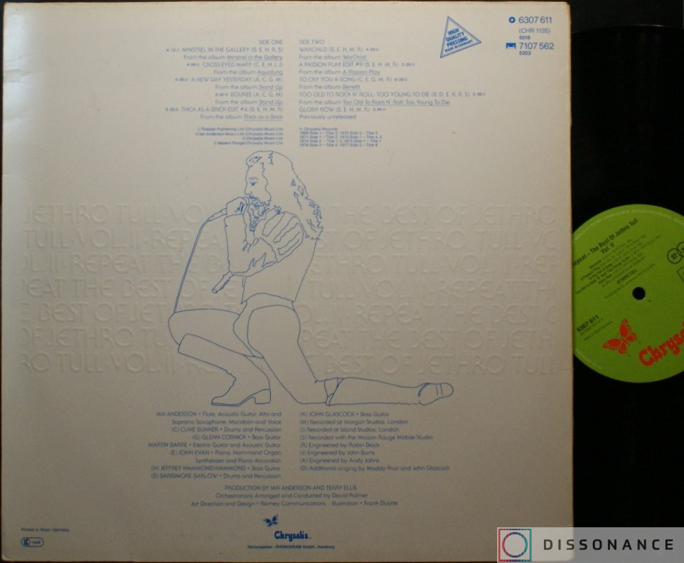 Виниловая пластинка Jethro Tull - Best Of Jethro Tull Vol 2 (1977) - фото 1