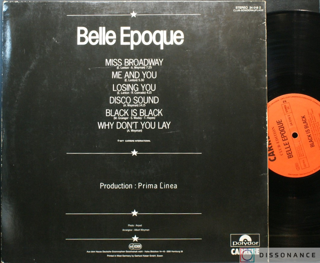 Виниловая пластинка Belle Epoque - Black Is Black (1976) - фото 1