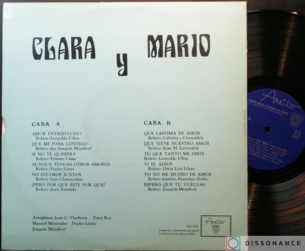 Виниловая пластинка Clara Y Mario - Clara Y Mario - фото 1