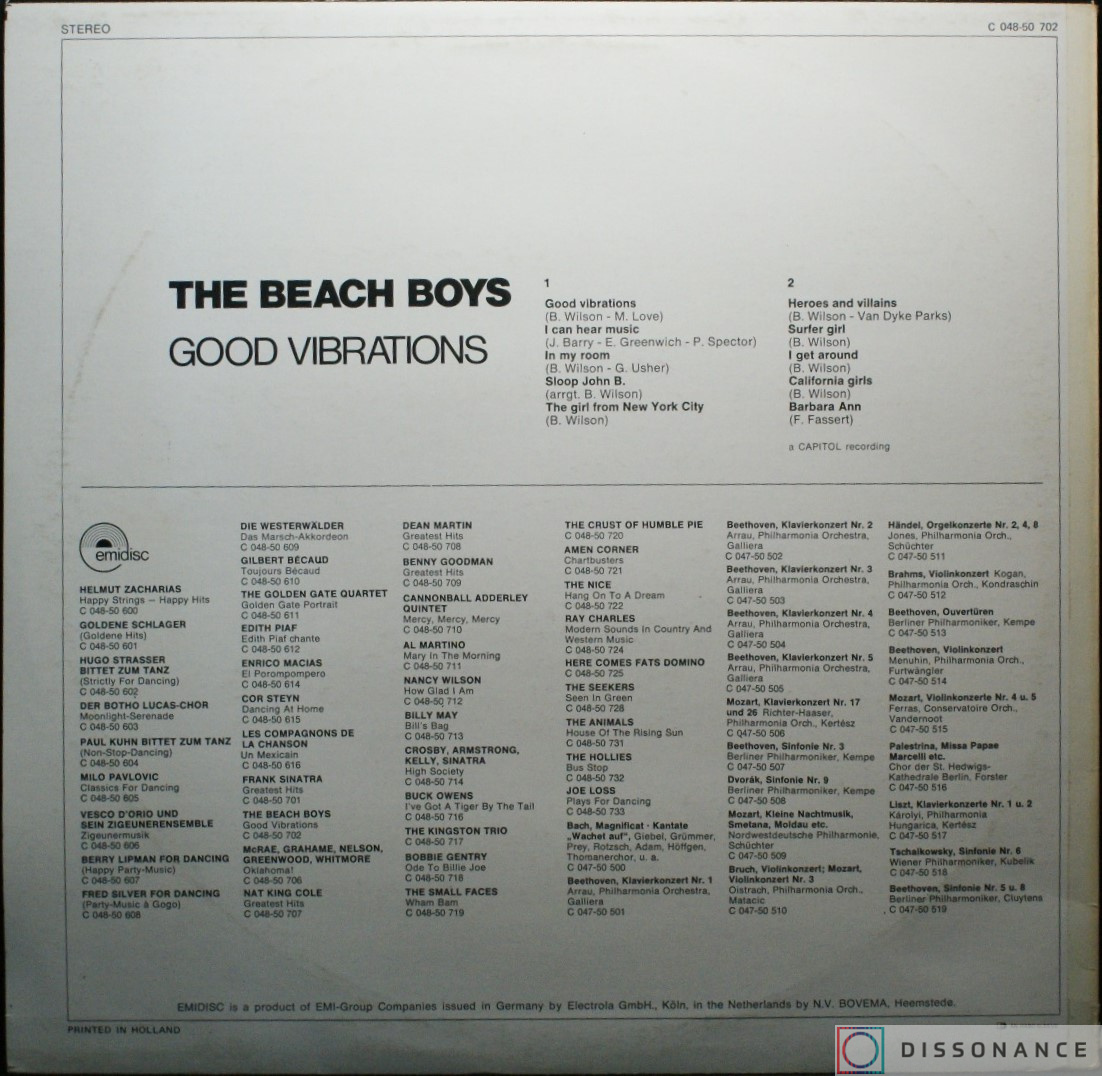 Виниловая пластинка Beach Boys - Good Vibrations (1974) - фото 1