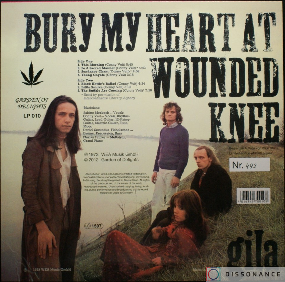 Виниловая пластинка Gila - Bury My Heart At Wounded Knee (1973) - фото 1