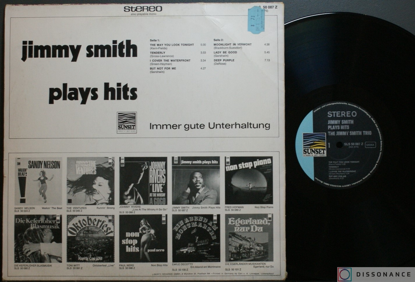 Виниловая пластинка Jimmy Smith - Plays Hits (1967) - фото 1
