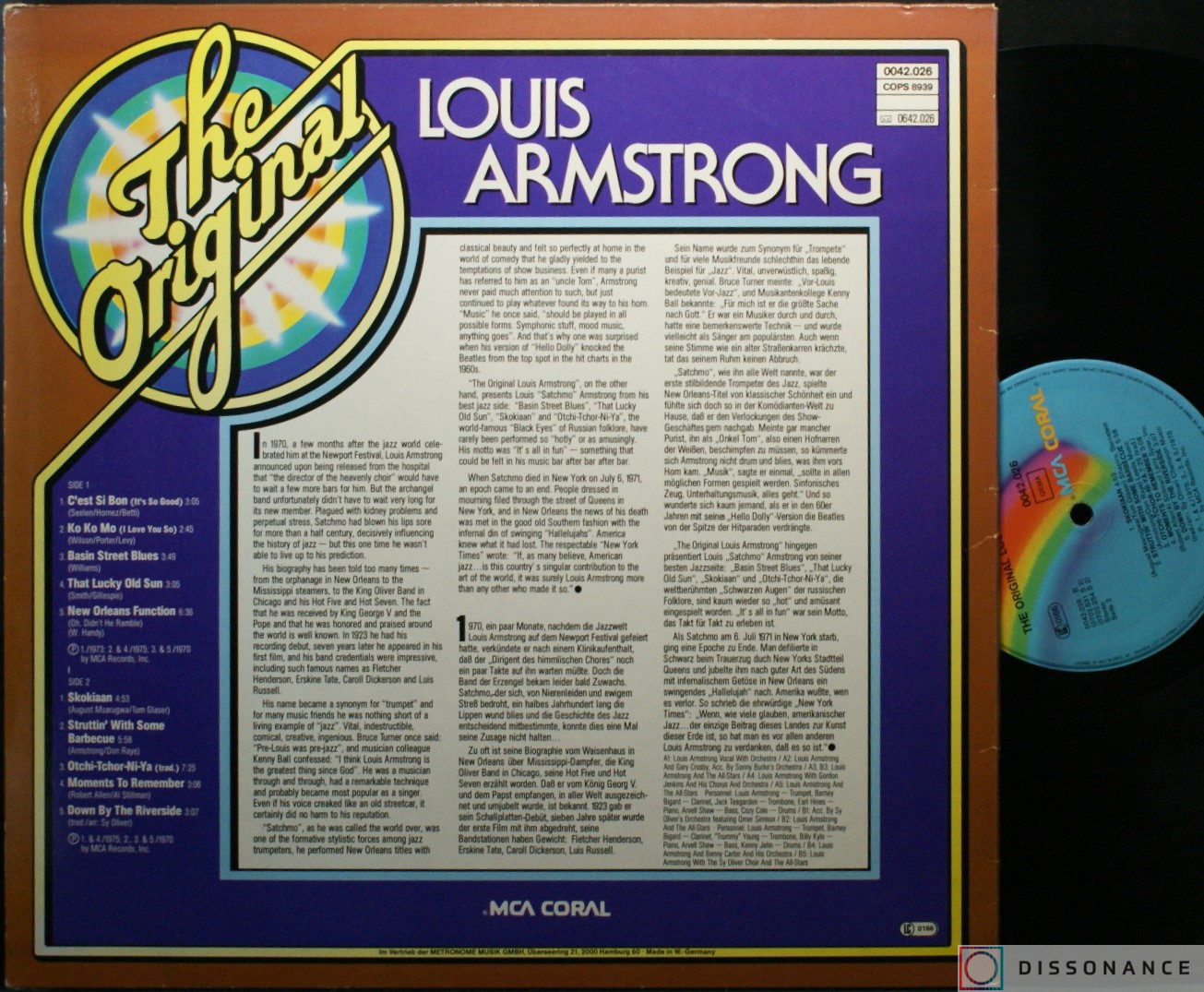 Виниловая пластинка Louis Armstrong - Louis Armstrong Original (1980) - фото 1
