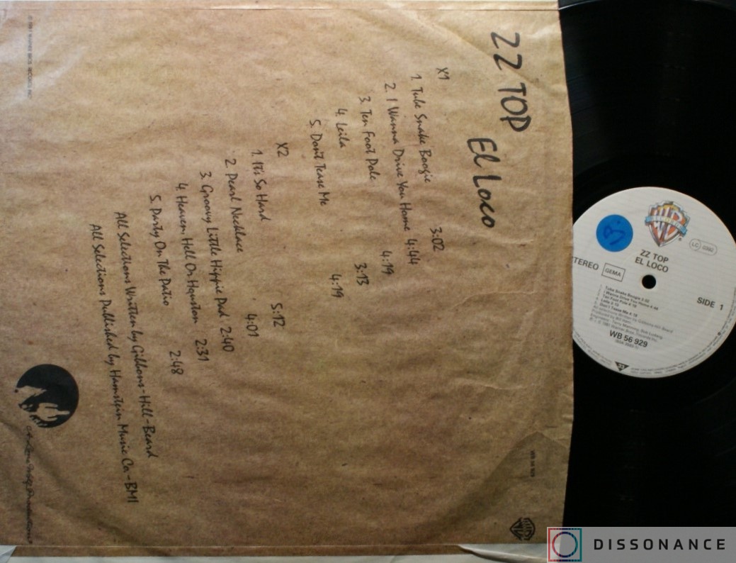 Виниловая пластинка ZZ Top - El Loco (1981) - фото 2
