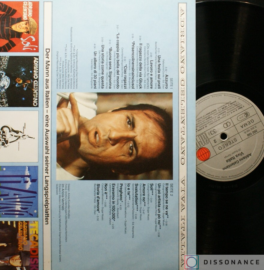Виниловая пластинка Adriano Celentano - Viva Italia (1980) - фото 2
