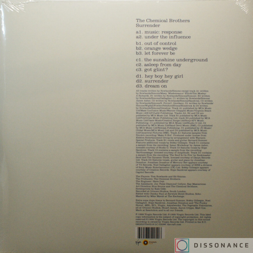 Виниловая пластинка Chemical Brothers - Surrender (1999) - фото 1