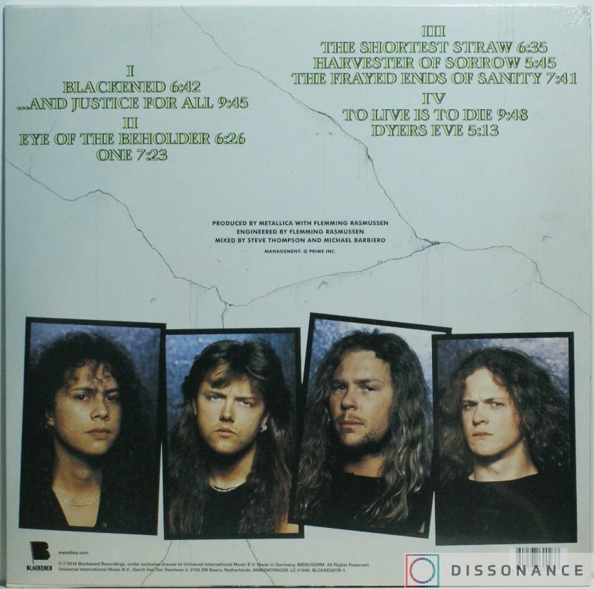 Виниловая пластинка Metallica - And Justice For All (1988) - фото 1
