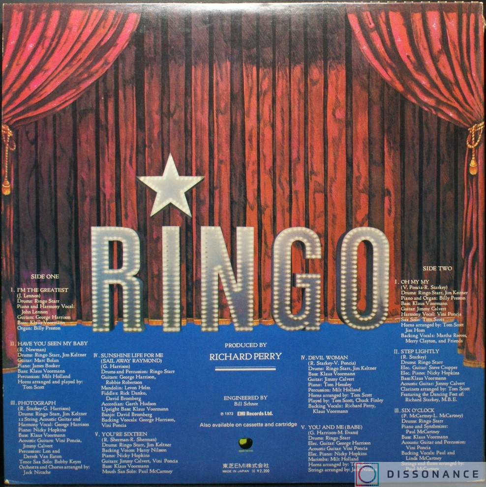 Виниловая пластинка Ringo Starr - Ringo (1973) - фото 1