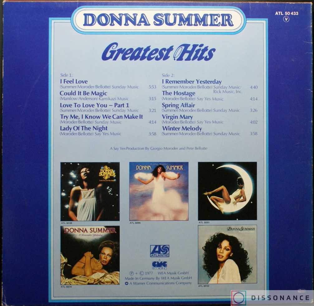 Виниловая пластинка Donna Summer - Greatest Hits (1977) - фото 1