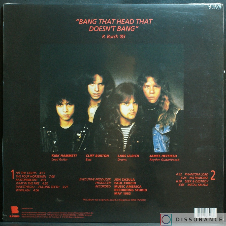 Виниловая пластинка Metallica - Kill Em All (1983) - фото 1