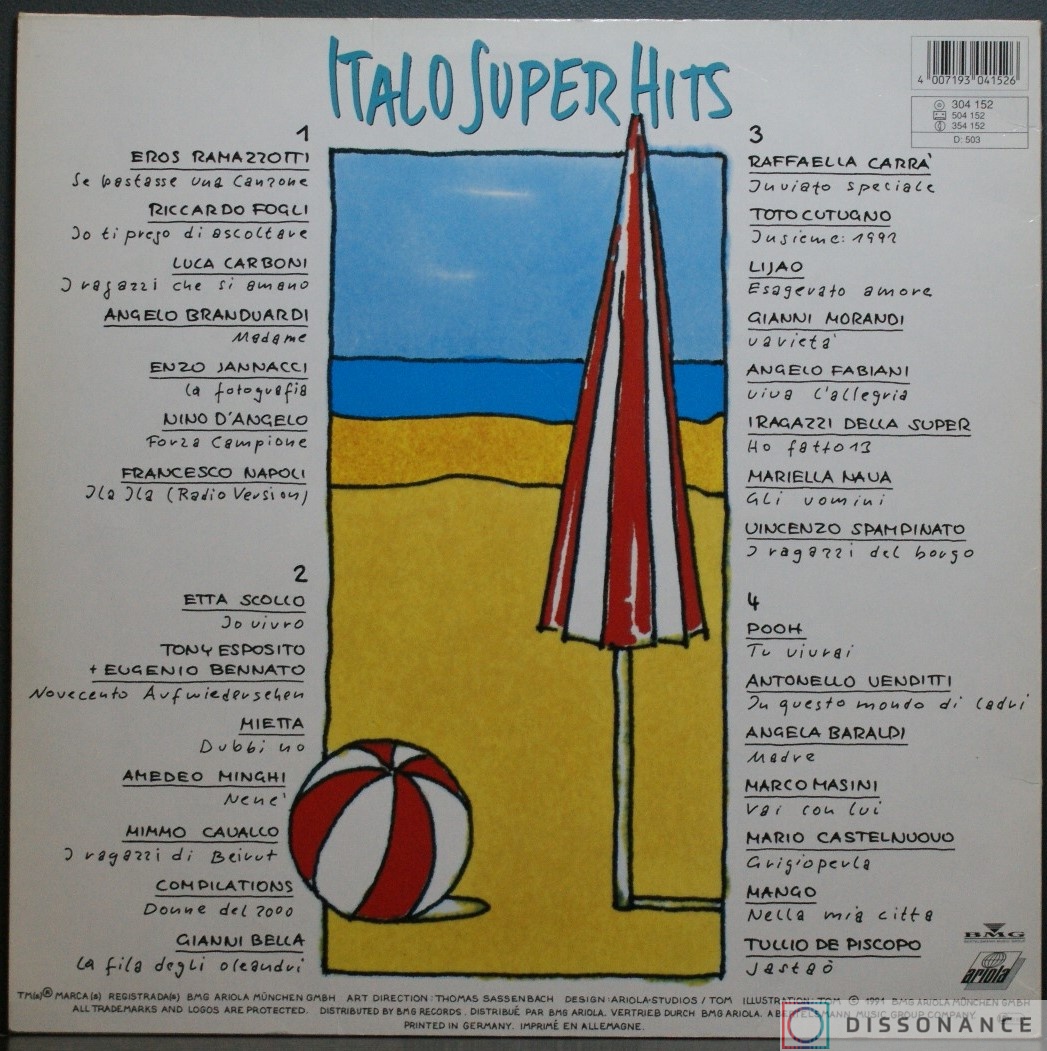 Виниловая пластинка V/A - Italo Super Hits (1991) - фото 1