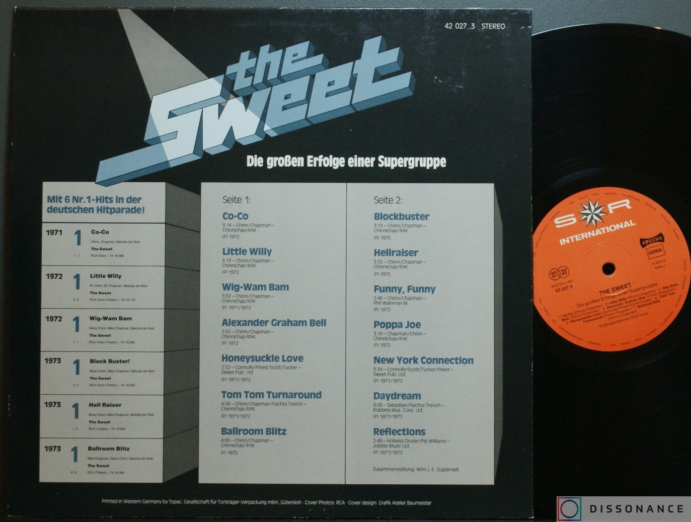Виниловая пластинка Sweet - Die Grossen Erfolge Einer Supergruppe Sweet (1985) - фото 1