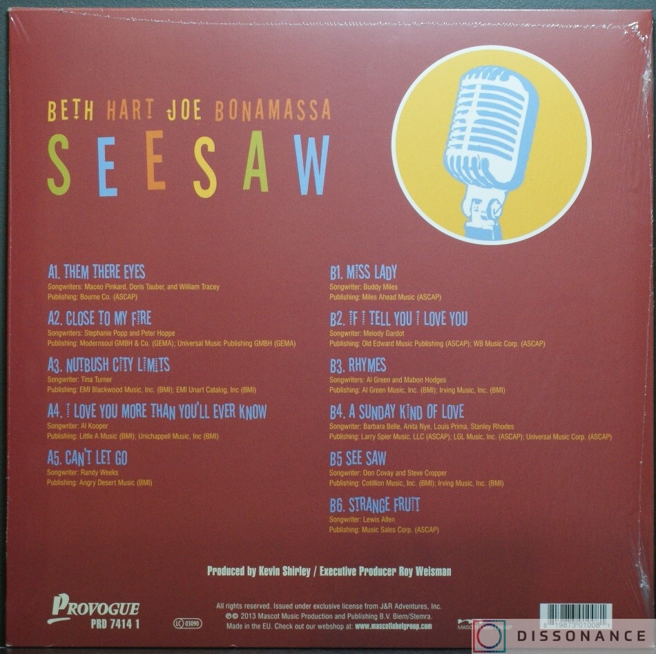 Виниловая пластинка Joe Bonamassa And Beth Hart - See Saw (2013) - фото 1
