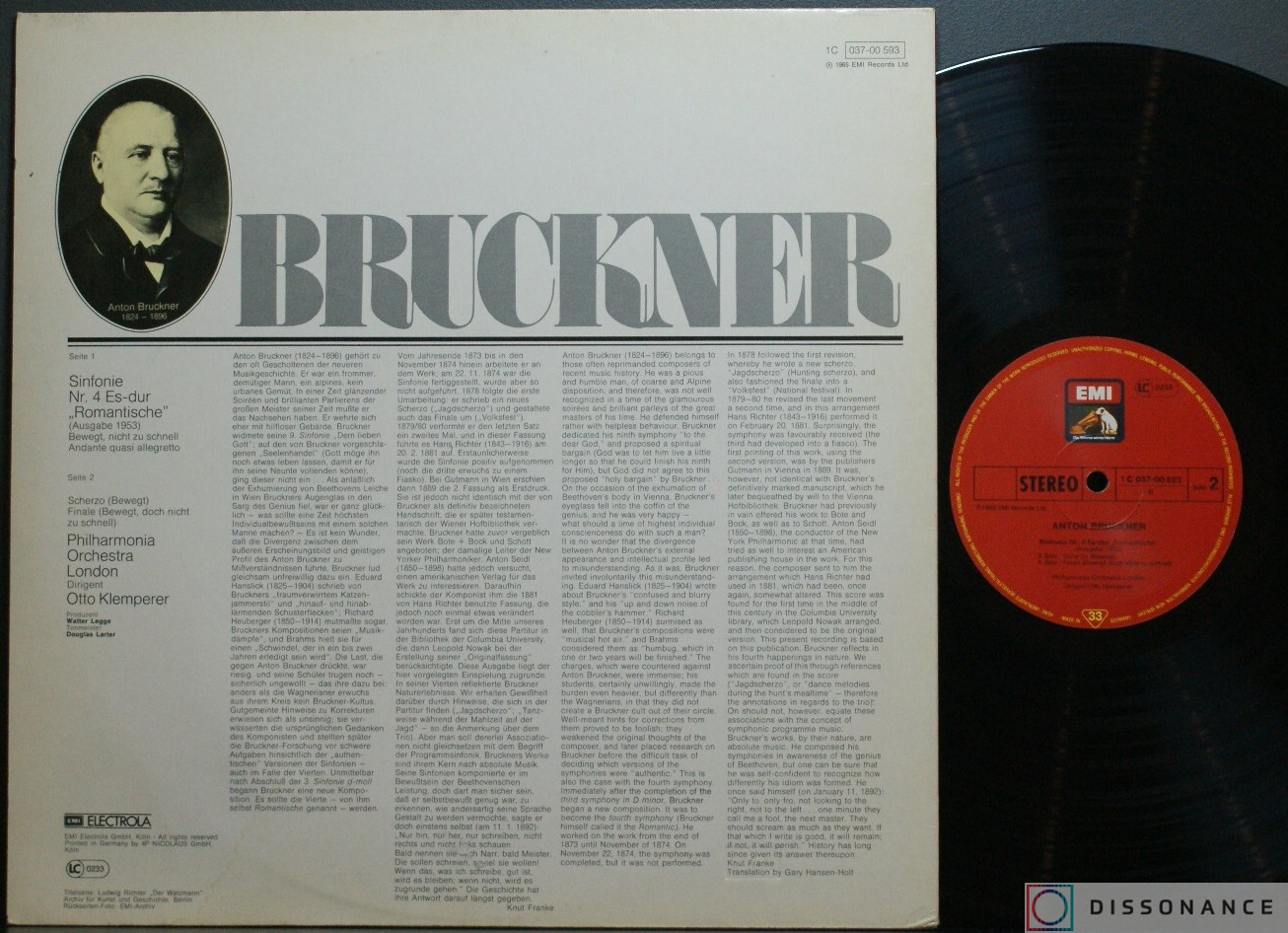 Виниловая пластинка Anton Bruckner - Sinfonie Nr 4 Romantische (1965) - фото 1