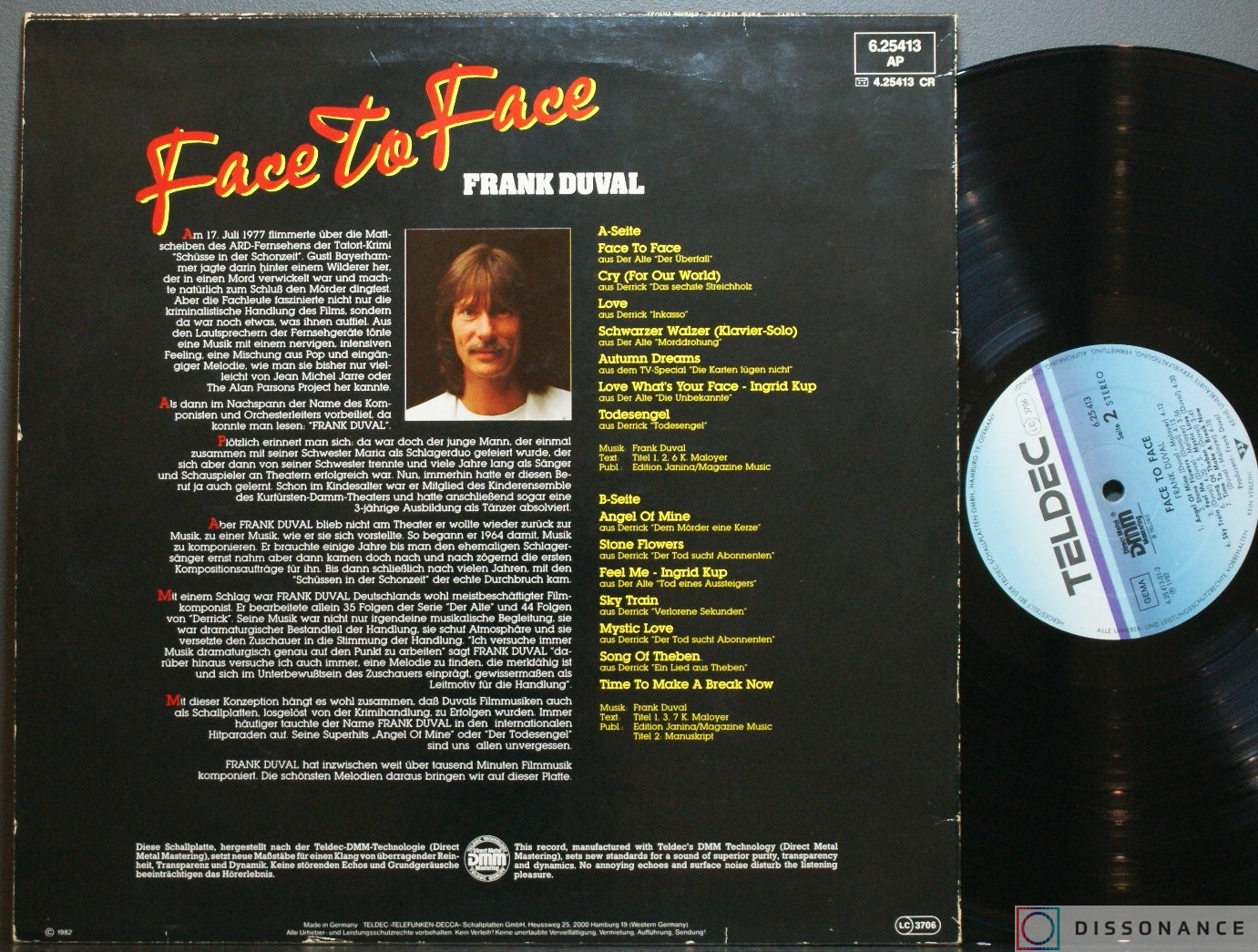 Виниловая пластинка Frank Duval - Face To Face (1982) - фото 1