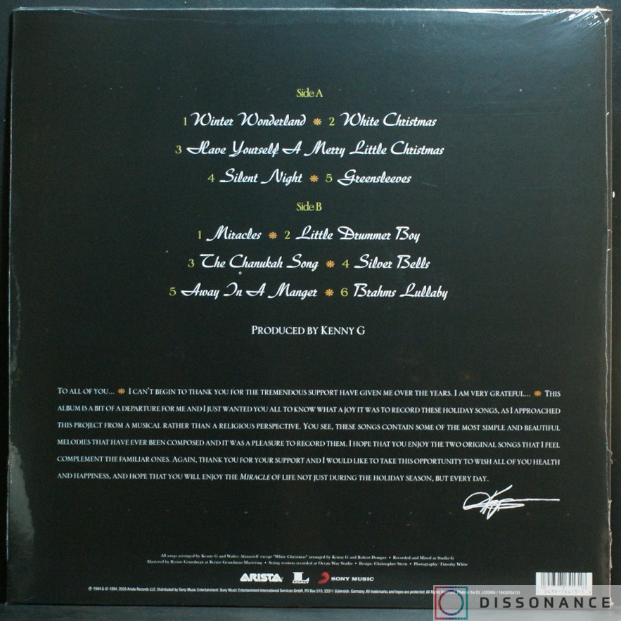 Виниловая пластинка Kenny G - Miracles - The Holiday Album (1994) - фото 1