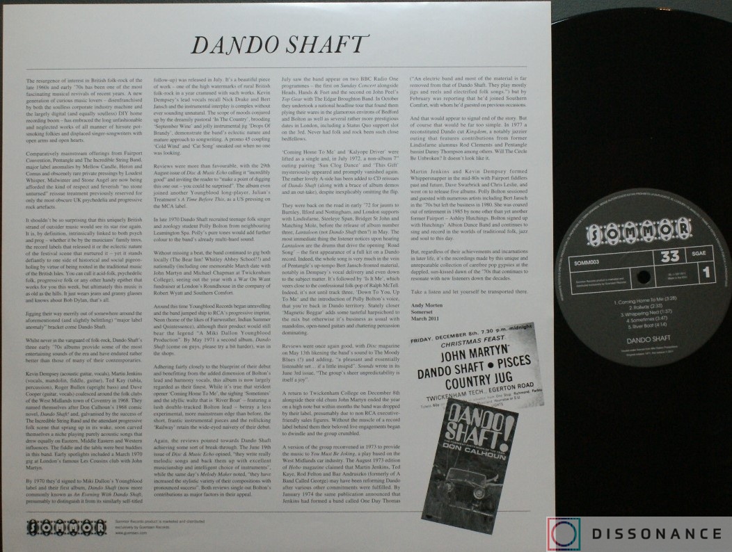 Виниловая пластинка Dando Shaft - Dando Shaft (1971) - фото 2