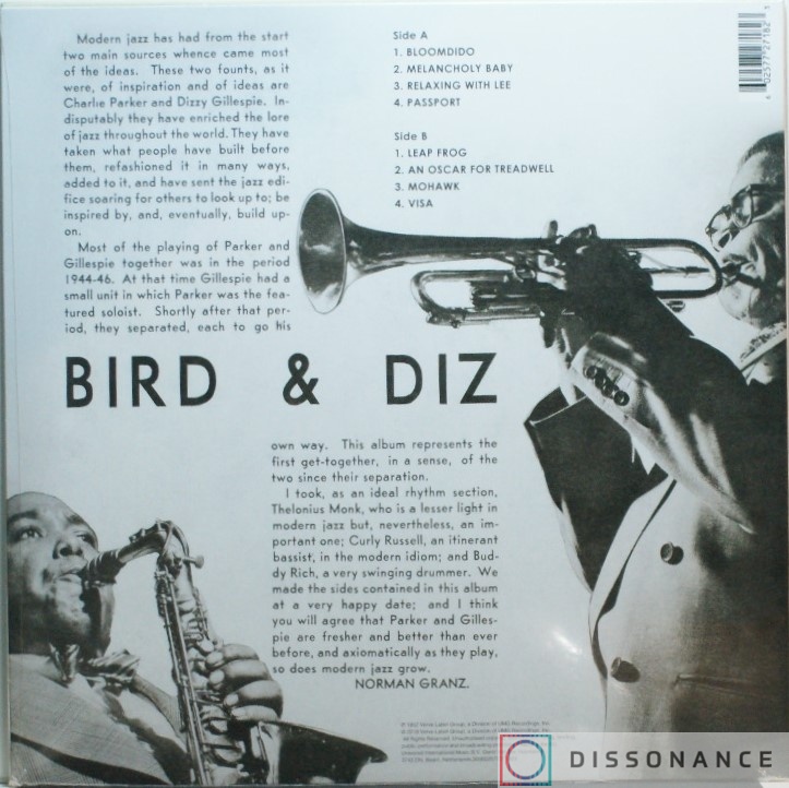 Виниловая пластинка Dizzy Gillespie - With Charlie Parker (1952) - фото 1