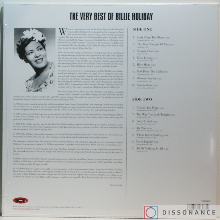 Виниловая пластинка Billie Holiday - Very Best Of Billie Holiday (2020) - фото 1