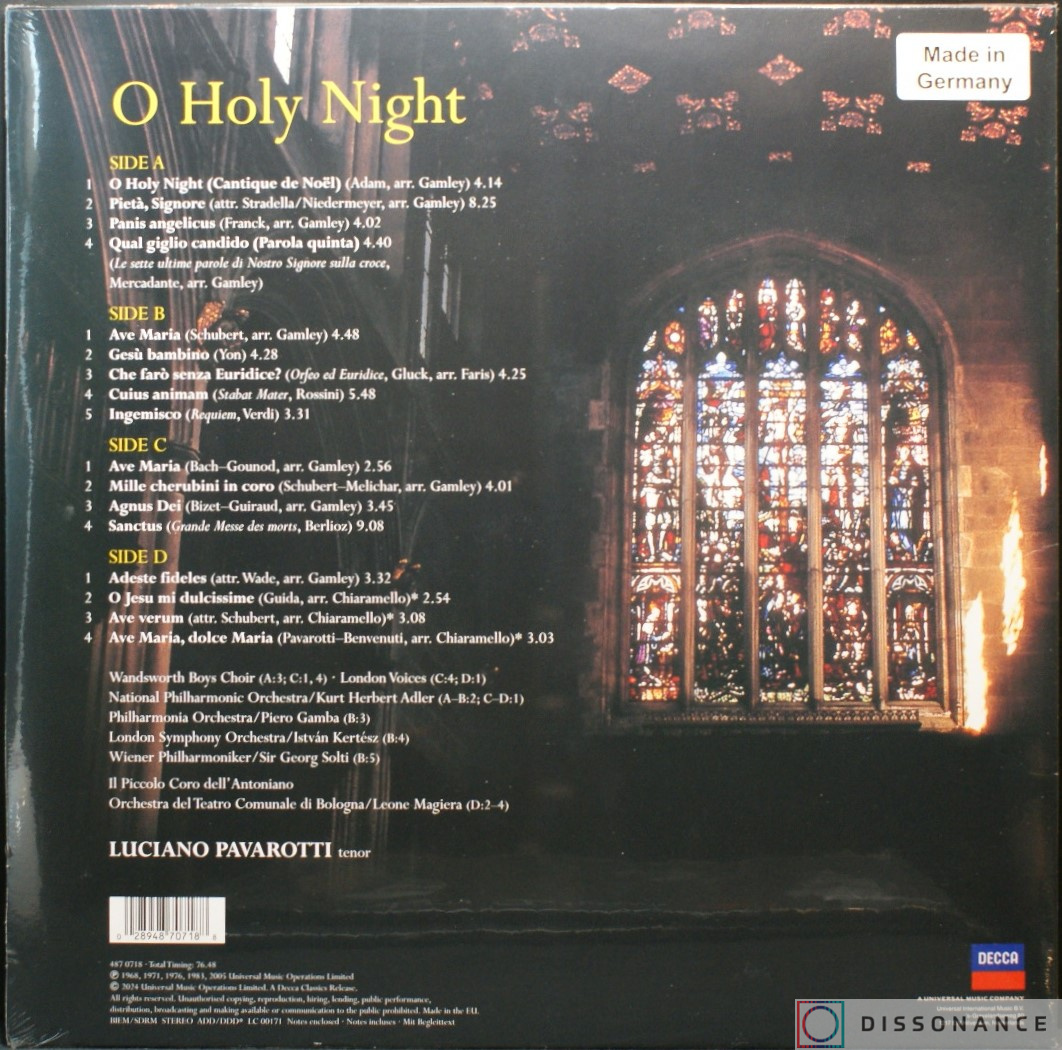 Виниловая пластинка Luciano Pavarotti - O Holy Night (1976) - фото 1