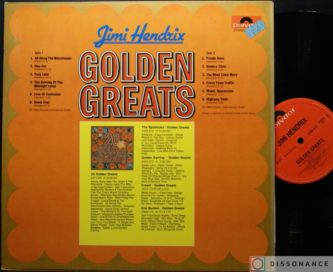 Виниловая пластинка Jimi Hendrix - Golden Greats (1976) - фото 1