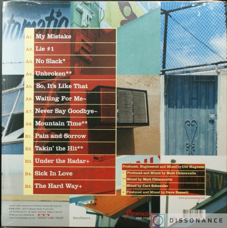 Виниловая пластинка Joe Bonamassa - So Its Like That (2002) - фото 1