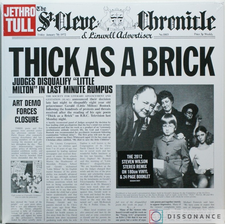 Виниловая пластинка Jethro Tull - Thick As A Brick (1972) - фото обложки