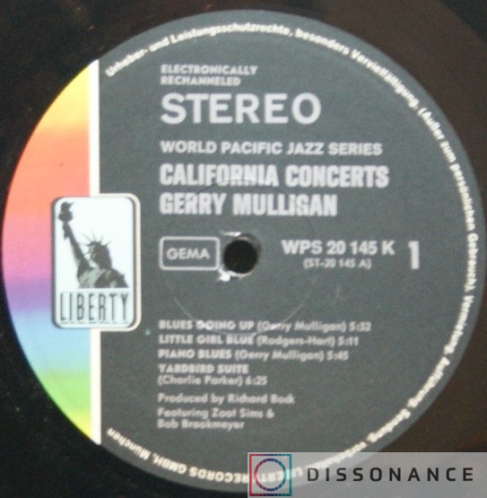 Виниловая пластинка Gerry Mulligan - California Concerts (1955) - фото 2