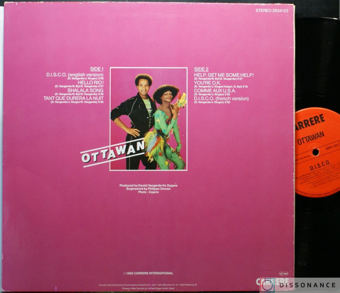 Виниловая пластинка Ottawan - DISCO (1980) - фото 1