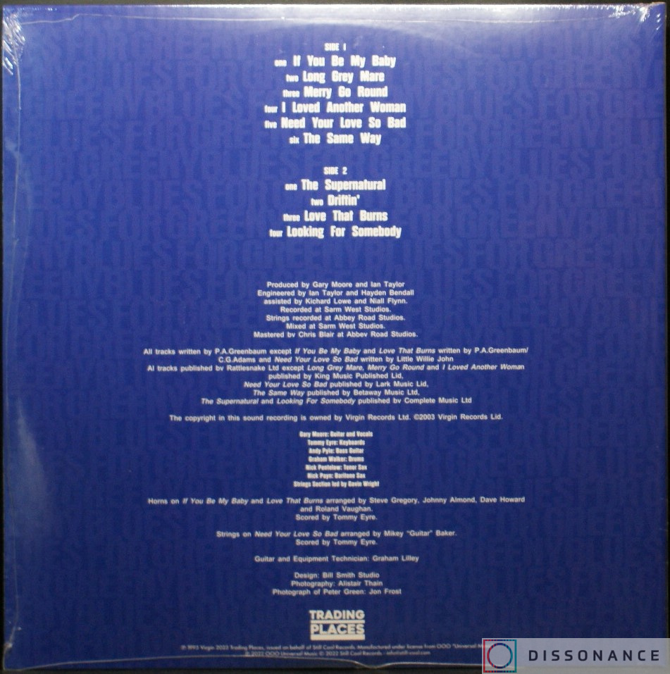 Виниловая пластинка Gary Moore - Blues For Greeny (1995) - фото 1