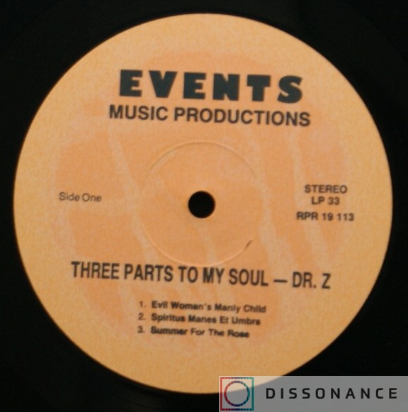 Виниловая пластинка Dr Z - Three Parts To My Soul (1971) - фото 2