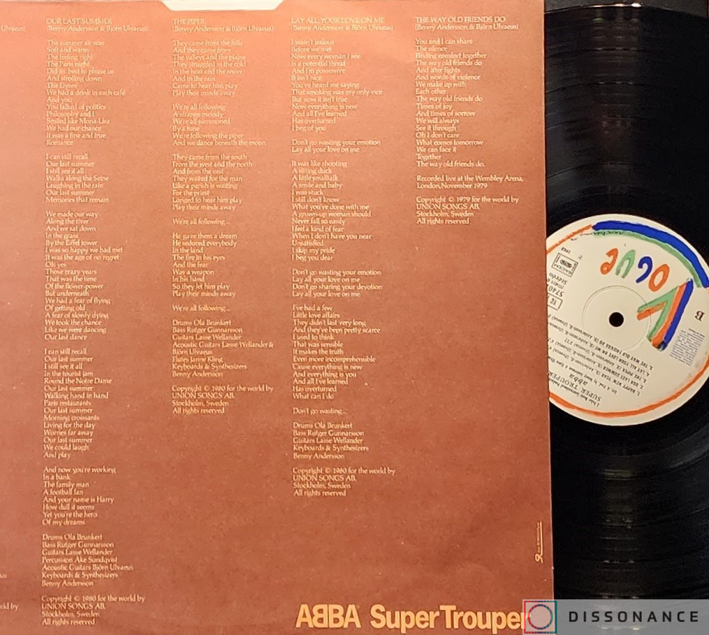 Виниловая пластинка Abba - Super Trouper (1980) - фото 2